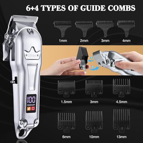 Professional Silver Barber Clipper and Trimmer Set — photo 5