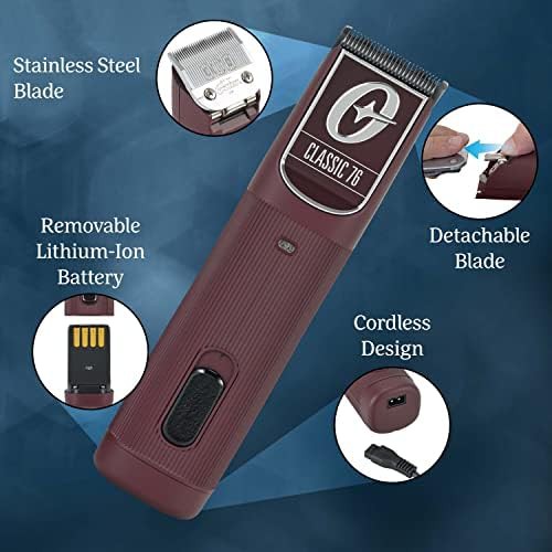 Burgundy Cordless C76 Professional Hair Clipper — photo 4