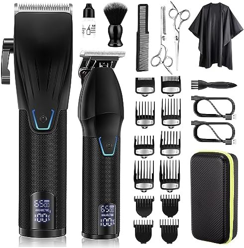 Professional cordless barber clipper and trimmer kit