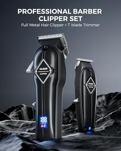Professional black cordless barber kit and trimmers — photo 5