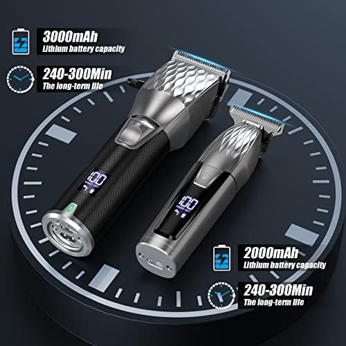Black cordless barber clippers and trimmer set — photo 4