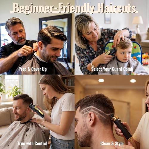 Cordless Barber Clippers and Trimmers Set — photo 4