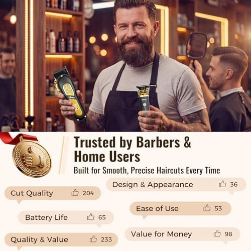 Cordless Barber Clippers and Trimmers Set — photo 5