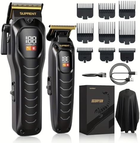 Wireless hair and beard trimming set