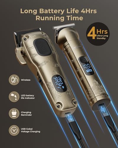Professional Cordless Hair Clipper and Trimmer Set — photo 5