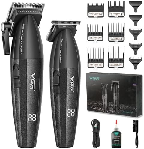 Black Professional Clipper with Adjustable Blades