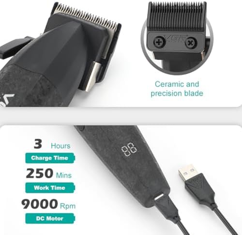 Black Professional Clipper with Adjustable Blades — photo 5