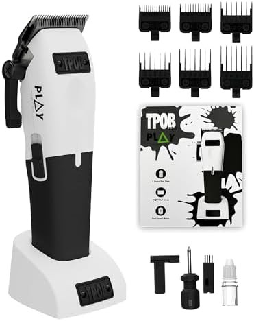 White Play Barber Clippers with Rubber Grips