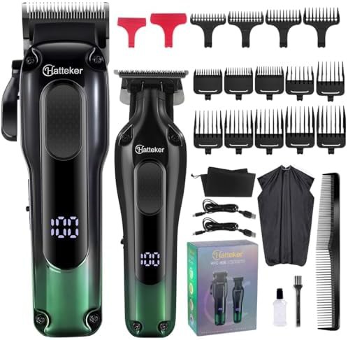 Black professional hair trimmer with adjustable blades