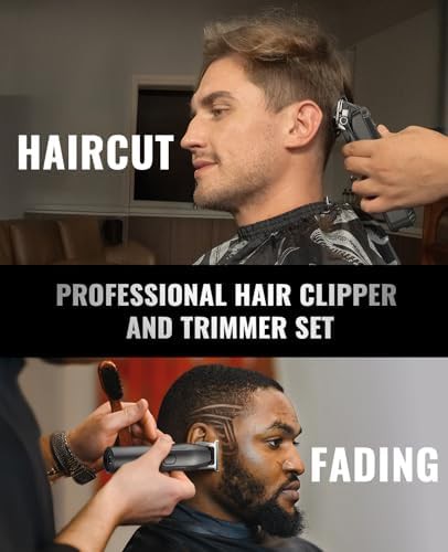 Cordless barber clippers and beard grooming set — photo 3