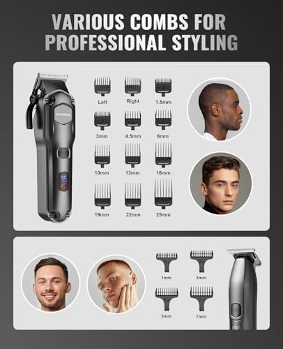 Cordless barber clippers and beard grooming set — photo 5