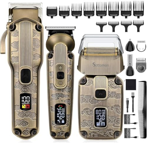 Adjustable blade shaver and trimmer kit