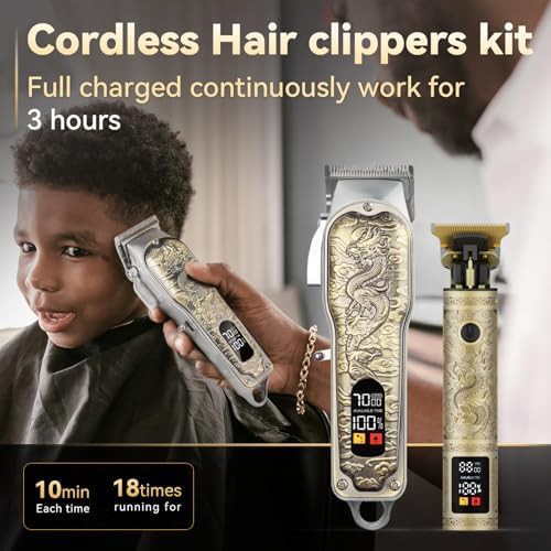Professional cordless hair clippers and trimmers set — photo 2