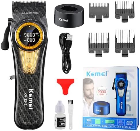 Barber Style Cordless Hair Clipper with LED