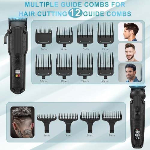 Black all-metal cordless clipper set — photo 4