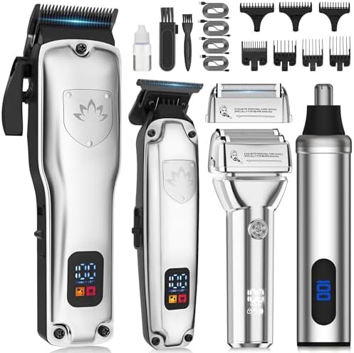 Silver foil shaver and nose trimmer set