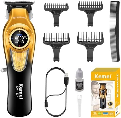Professional Cordless Hair Trimmer with DLC T-Blade