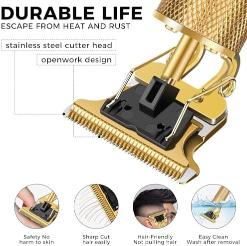 Cordless T-blade trimmer in stainless steel — photo 4