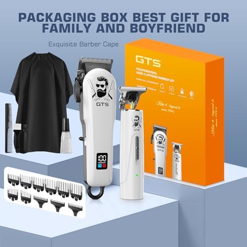 White Barber Clipper Set with DLC Coating — photo 3