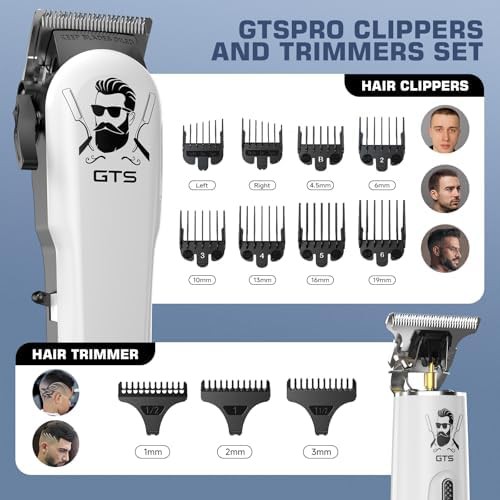 White Barber Clipper Set with DLC Coating — photo 4
