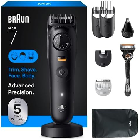 Electric beard trimmer with nose and ear attachment