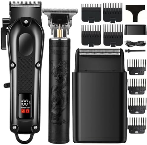 Cordless hair cutting kit with shaver