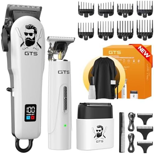 White IPX7 Waterproof Cordless Haircut Kit