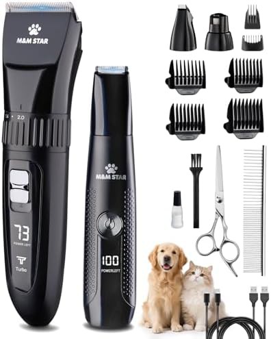 Quiet pet clippers with paw trimmer