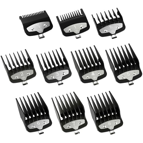 10-Piece Clipper Guards Set Compatible with Most Wahl Hair Clippers