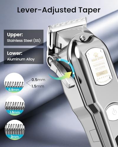 Silver all-metal dog grooming clippers — photo 4