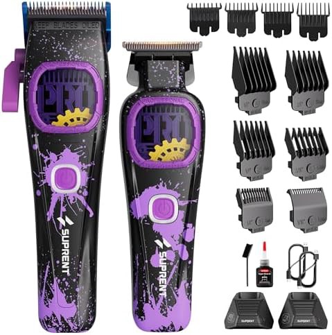 Purple and black titanium blade clippers