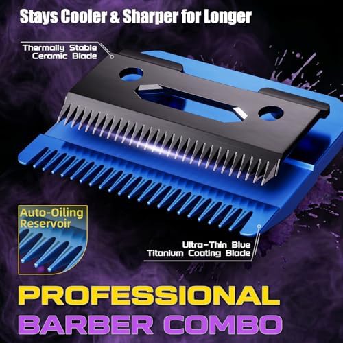 Purple and black titanium blade clippers — photo 3