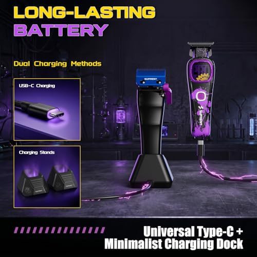 Purple and black titanium blade clippers — photo 4