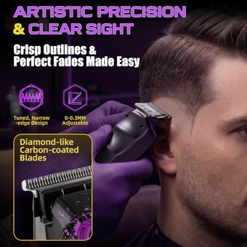 Purple and black titanium blade clippers — photo 5