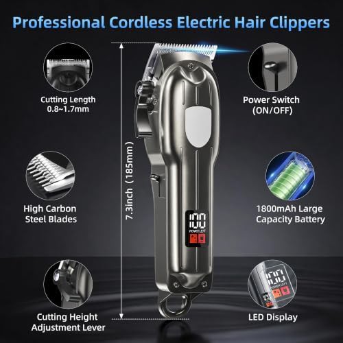 LED Display Professional Barber Clipper — photo 5